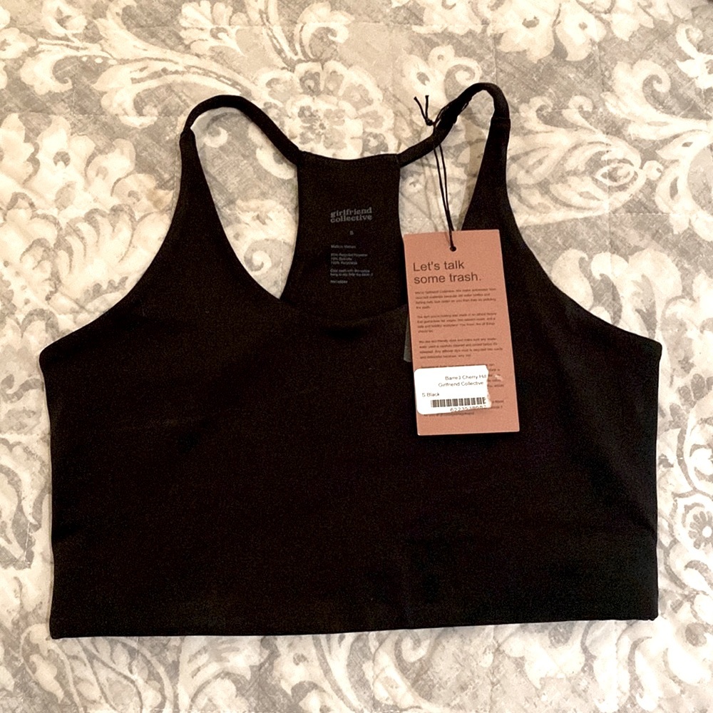 Girlfriend Collective Black Sports Bra, Small